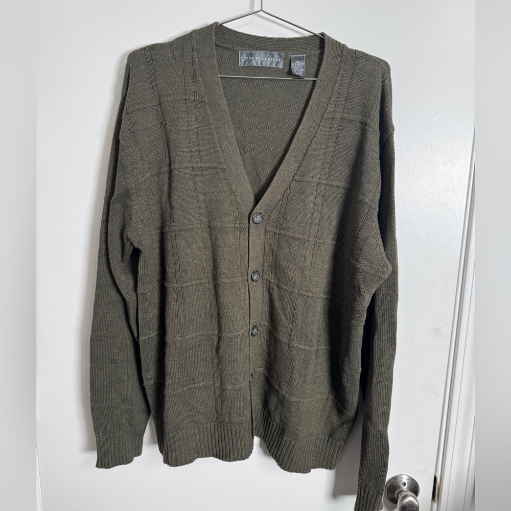 Great green v neck cardigan sweater